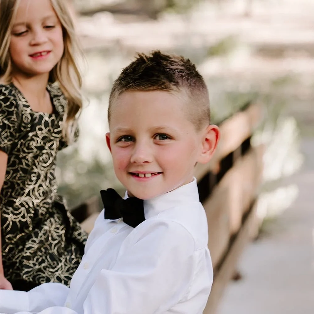 NORDSTROM FAMILY MOMENTS BOYS VELVET PRE-TIED BOW TIE BLACK OS ADJUSTABLE NWOT